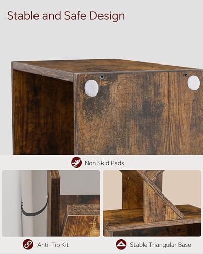 SUNMORY 6 Tier Tree Bookshelf, Tall Small Bookcase with Storage Cabinet - Image 6