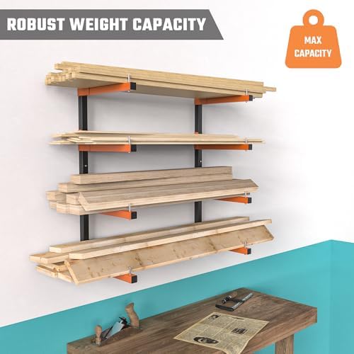 Lumber Storage Rack Wall Mount, Metal 8-Level Wood Storage Rack - Image 4
