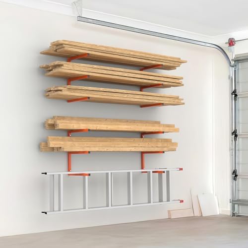 WALMANN Garage Wall Mounted Lumber Storage Rack, Overhead Lumber Rack - Image 2