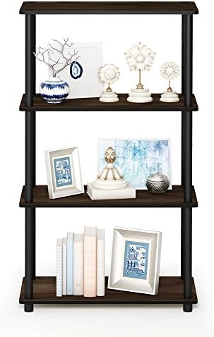 Furinno Turn-N-Tube Toolless 4-Tier Storage Shelves, Columbia Walnut - Image 6