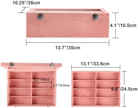 Frebeauty 16-Slot Sunglass Organizer Box,2 Layer Velvet Sunglasses Holder - Image 3