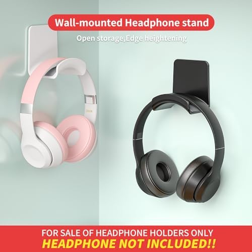 2 Pcs Headphone Stand Wall Mount Mini Headphone Hook Holder with Strong Adhesive Headset Stand Headset Holde (ZY88 wall Mount 2pcs) - Image 2