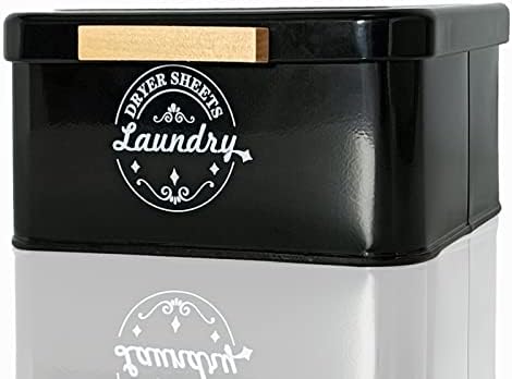 SACREDAY Dryer Sheet Holder Container for Laundry Room Organization, Farmhouse Laundry Organization and Storage, Metal Dryer Sheet Dispenser for Laundry Room Decor (Black) by EasierLaundrySimplerLife