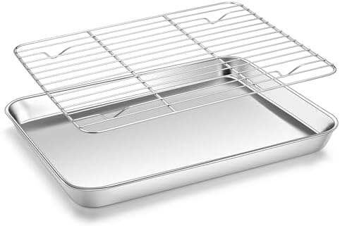 Homikit 10x12 Inch Stainless Steel Quarter Sheet Pan with Wire Cooling Rack by Homikit