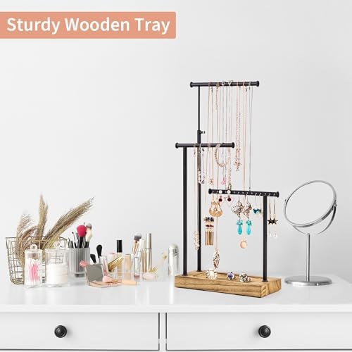 SRIWATANA Carbonized Black Jewelry Organizer Stand, Tall Necklace Holder - Image 5