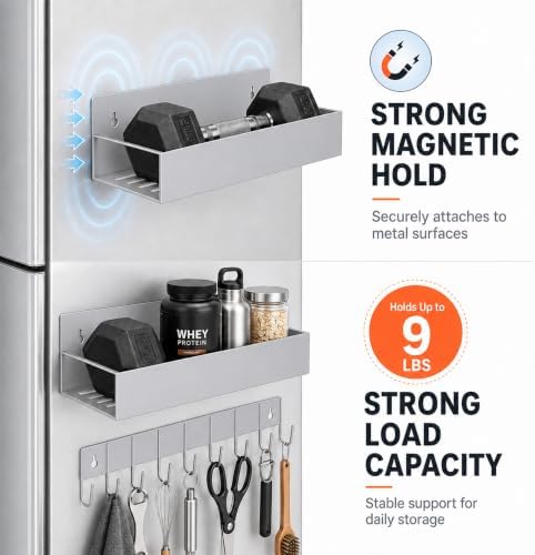 SMRCAD Magnetic Spice Rack 4 Pack with Hook – Heavy-Duty - Image 3