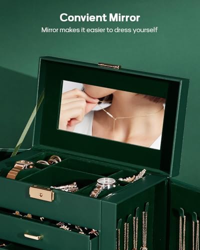 Homde Large Jewelry Box for Women: 5-Layer Organizer with Lock for Dresser - Image 6