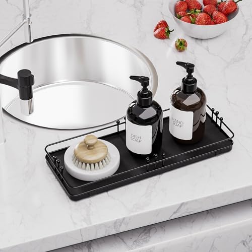 Bathroom Vanity Tray Countertop, Decor, 11.3"x 4.4" Black - Image 5