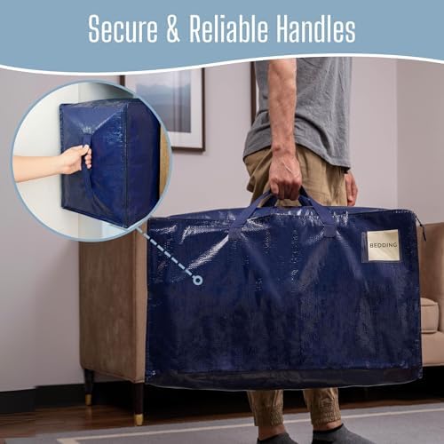 VENO 6 Pack Extra Large Heavy Duty Moving Bags with Wide Opening & Reinforced Handles, Reusable Storage Tote Bags with Strong Zippers for Clothes, College Dorm Essentials & Moving Supplies - Image 5