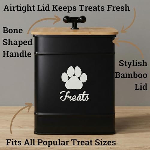 Dog Treat Container Airtight, 6"W x 8"H, Powder Coated, 12 Cup Capacity - Image 2