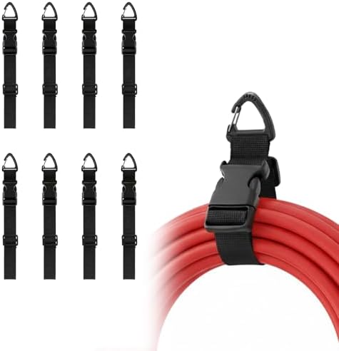 8-Pack Heavy Duty Extension Cord Organizer with Adjustable Arms - 17 Inch Wall Mounted Holder with Triangle Hooks for Garage Workshop Storage, Cord Reel Hanger for Tools and Cables by CASYUNE