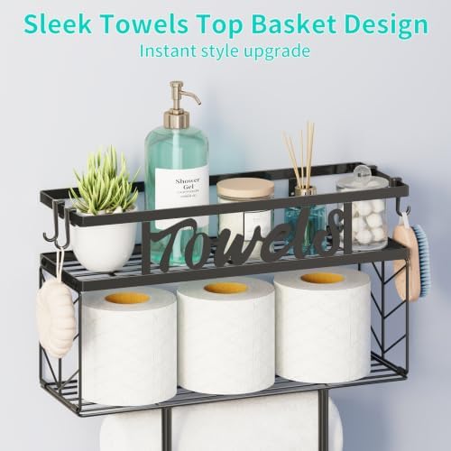 HapiRm Wall Towel Rack for Bathroom, Papper Towel Holder for Above Toilet - Image 4
