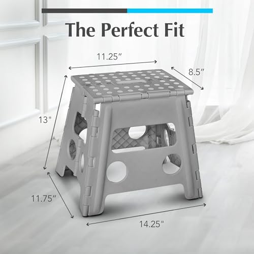 Handy Laundry Folding Step Stool 13 Inch, Grey, Non-Slip Holds 300 lbs - Image 5