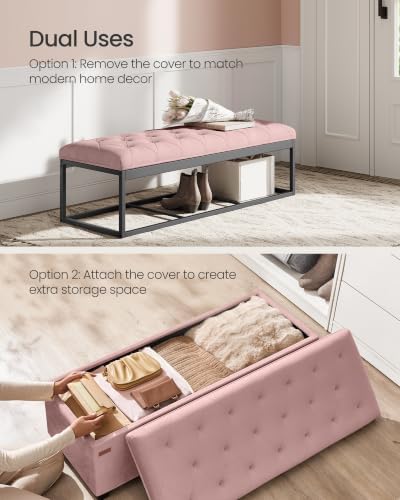 SONGMICS Storage Ottoman Bench, Foot Rest with Legs, Load up to 661.4 lb - Image 4