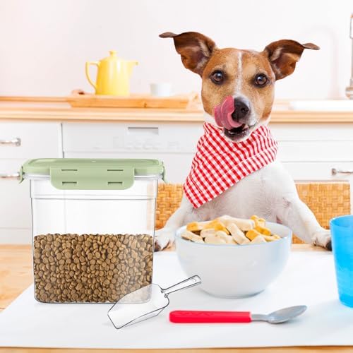 Patelai 6 Pcs Dog and Cat Food Storage Containers 2 Scoops, Green - Image 6
