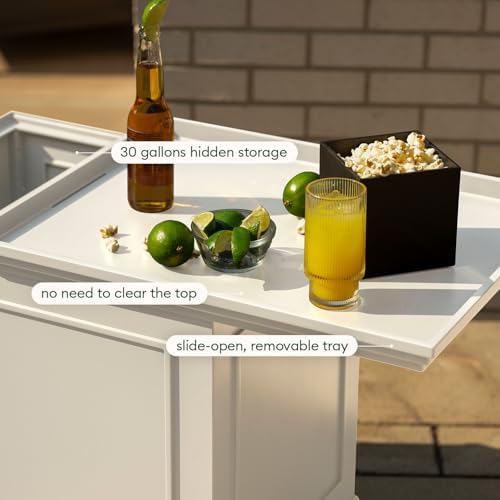 Veradek Brixton Tray Table - 2-in-1 Outdoor Side Table with Storage and Tray for Patio/Porch | Durable All-Weather Resistant | Classic & Functional - Image 4