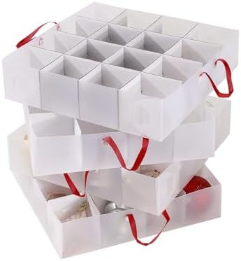 Sattiyrch Plastic Christmas Ornament Storage Box with Trays,Customizable Dividers, Dust-Proof Durable Ornament Organizer Holder,Christmas Storage Containers,Holds 64 x 3 Ornaments - Image 3