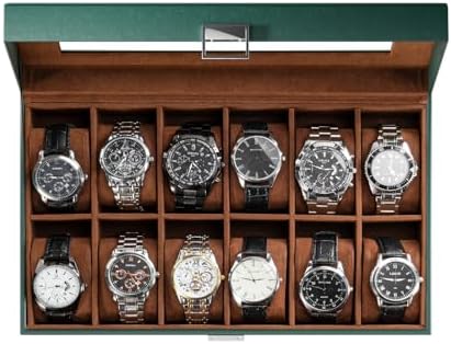ProCase Watch Box Organizer, 12 Slot Watch Display Case, MidnightGreen by ProCase
