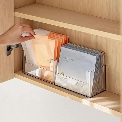 PAVSTINE 2 Pack Clear Medicine Cabinet Organizer with Raised Edge by PAVSTINE