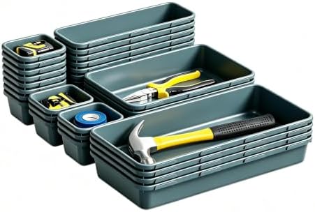 Gonice 30PCS Drawer Organizer Bins,Black Desk Drawer Organizer Tray by Gonice
