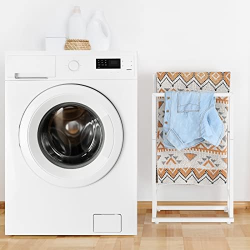 Freestanding Towel Racks for Bathroom 2 Tier Hand Towel Drying Rack Metal Blanket Towel Holder Stand for Bedroom Indoor Outdoor Pool Small Blanket Rack (Matte White) - Image 6