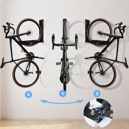 CXRCY Bike Swivel Rack, Wall-Mounted, 90 lb Capacity - Image 4