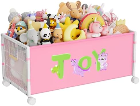 JBBTOOL Large Toy Box, Toy Storage Organizer for Kids, Toy Chest for Toddlers with 360° Wheels, Toybox for Living Room, Oxford Cloth Toy Box for Boys, Girls, Stuffed Animals, Clothes by JBBTOOL