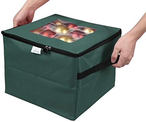 ProPik Christmas Ornament Storage Box, Organizer Holds Up to 48 Xmas Balls with 3 Separate Removable Trays, Container has Dividers to Organize Holiday Tree Ornaments (Green) - Image 7