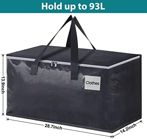 Fabspace Heavy Duty Moving Bags, 125L Collapsible Storage Totes, 6-Pack - Image 2