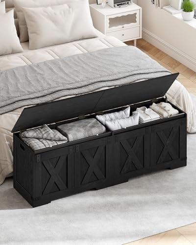 Hzuaneri 59 inches Rustic Storage Chest and Bench | 70 Gal | 330lb Seat - Image 2