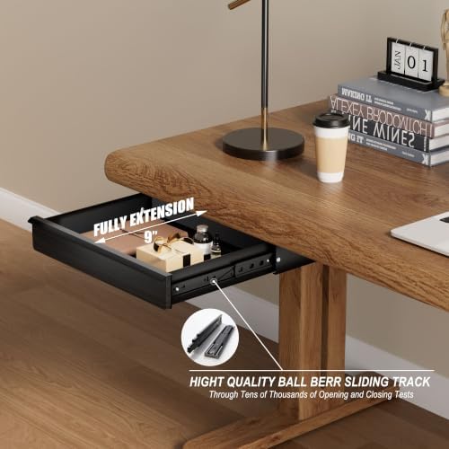 Under Desk Drawer, Black Solid Wood Panel – Sturdy Ball Bearing Slides, Easy Under-Desk Mount, Integrated Handle, Desktop Organizer for Office & Home Workstation - Image 5