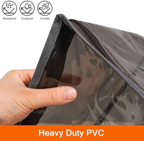 Vieshful Grey 40L Clear Clothes Storage Bag with Zipper 3 Pack Colorful Clothes Organizer Vinyl Storage Bag for Comforter, Blanket, Bedding, Duvet, Transparent Moving Totes - Image 3