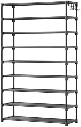 Kitsure Shoe Rack for Closet, Shoe Organizer, 32.2" Wide - 10 Tier, Black by Kitsure