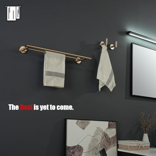 JQK Double Towel Bar Champagne Bronze, 20.5 Inch 304 Stainless Steel Thicken 0.8mm Towel Rack Bathroom, Towel Holder Wall Mount, Useable Length 18 Inch, TB100L18-CB - Image 4