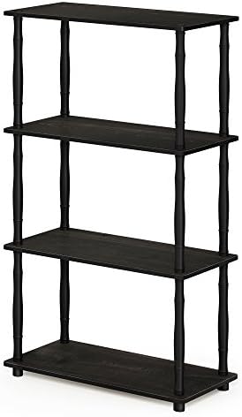 Furinno Turn-N-Tube 4-Tier Multipurpose Shelf Display Rack, Classic Tubes, Espresso/Black - Image 6