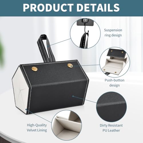 5 Slots Travel Sunglasses Organizer Holder, Foldable Travel Sunglass Case - Image 3