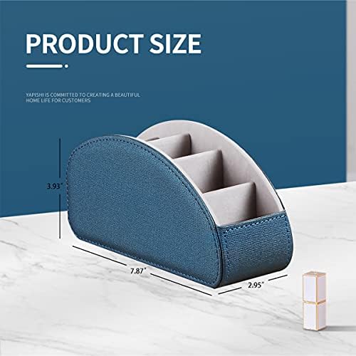 Remote Control Holder Leather TV Remote Caddy for Table, 5 Compartments Nightstand Organizer for Bedroom Accessories/Bedside Remotes/Media Controllers/Office Supplies, Decorations for Living Room - Image 3