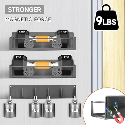 Spice Rack Magnetic for Fridge,Magnetic Fridge Shelf,Spice Shelf,Condiment Organizer,Refrigerator Organizers and Storage with Magnetic Hooks,Owl Kitchen Decor(Gray) - Image 3