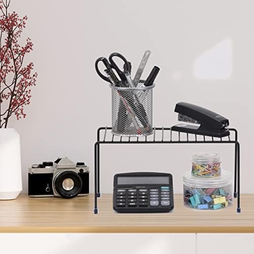 SIBAO Kitchen Shelves, Cabinet Organization Mini Storage Shelf, Storage Rack Organizer for Kitchen, Fridge, Cabinet, Bathroom (Black 4) - Image 4