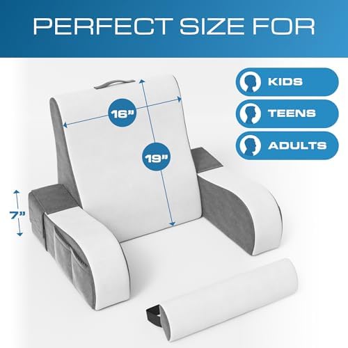 Kolbs Wedge Reading Pillow, Cushion with Arms for TV, Books, Nursing, Back - Bed Pillow for Sitting Up in Comfort, Plush Backrest Pillow. Sit Up in Comfort. (19" Wedge Reading - Grey) - Image 6