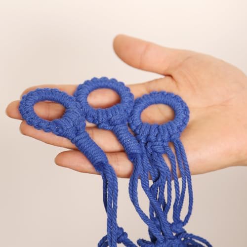 YKBU Stuffed Animals Hammock Corner Hanging Net Macrame Stuffed Animal Storage Plush Toy Holder Toy Organizer for Boho Nursery Playroom Bedroom Kids Room (blue, m) - Image 7