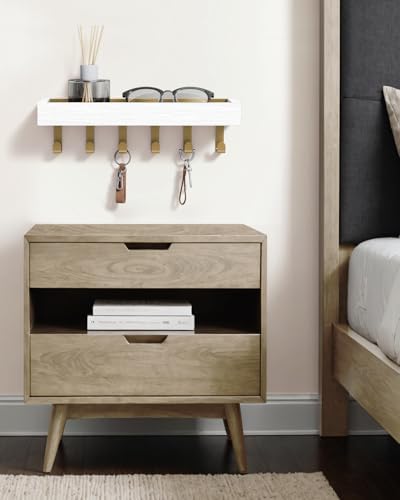 Key Holder Wall Mount Magnetic Adhesive, Key Hooks Rack with Shelf - Image 4