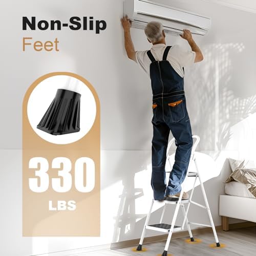 HBTower 3 Step Ladder, 3 Step Stool for Adults Folding Step Stool - Image 4