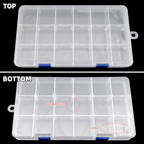 DUOFIRE Plastic Organizer Storage Box, Adjustable Divider 18 Grids, 4 Pack - Image 2