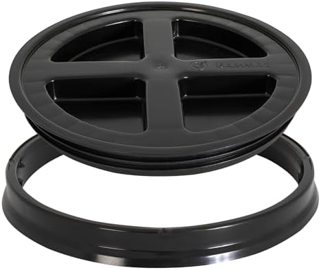 GAMMA2 Gamma Seal Lid - Pet Food Storage Container Lids - Fits 3.5, 5, 6, & 7 Gallon Buckets, Black, Made in USA by Gamma2