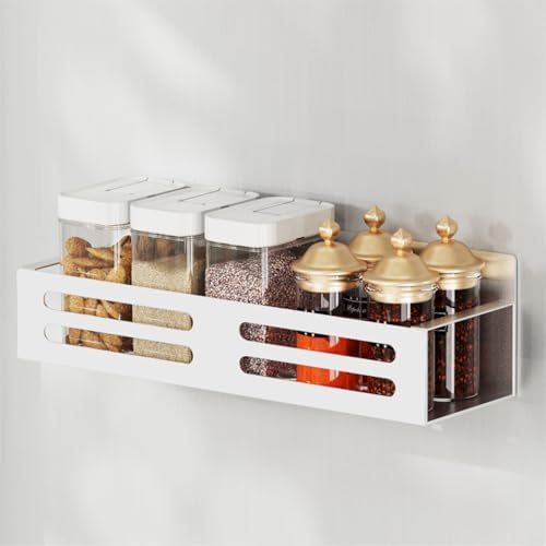 Magnetic Spice Rack for Refrigerator, Metal Spice Rack Organizer, Magnetic Shelf for Fridge 4Pack White - Image 6