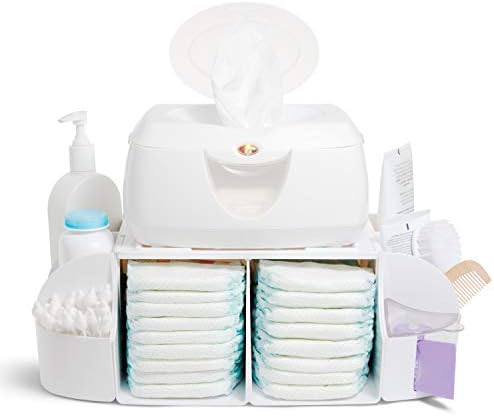 Munchkin® Diaper Caddy Organizer for Changing Table, Green/White by Munchkin