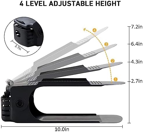 NVGSN Shoe Slot Organizer for Closet 20 Pack,Storage Space Saver 50%, Black - Image 3