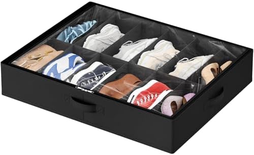 Lifewit Under Bed Shoe Storage Organizer Container, 1 Pack(12 Shoes Cells) by Lifewit