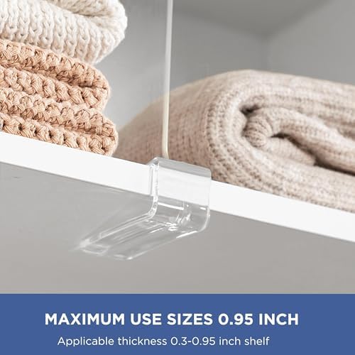 HBlife Clear 12 Inches Tall [Extra Tall Version] Acrylic Shelf Dividers for Closet Organization 10PCS Closet Shelf Divider Closet Dividers for Shelves Shelf Organizer for Closet Shelf Organizer - Image 4